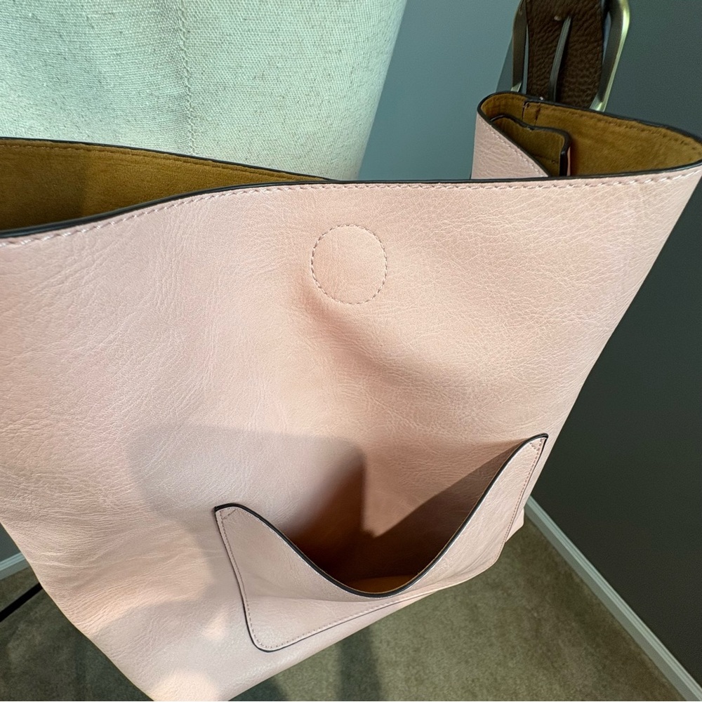 Joy Susan Hobo Bag in Rosewater Pink Soft Vegan Leather 2 in 1 Handbag Classic - Picture 8 of 16